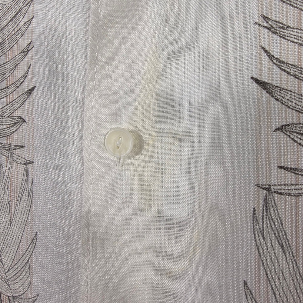 Cubavera Mens Small 100% Linen Short Sleeve Palm Leaf Graphic Button Down Shirt - Picture 7 of 7
